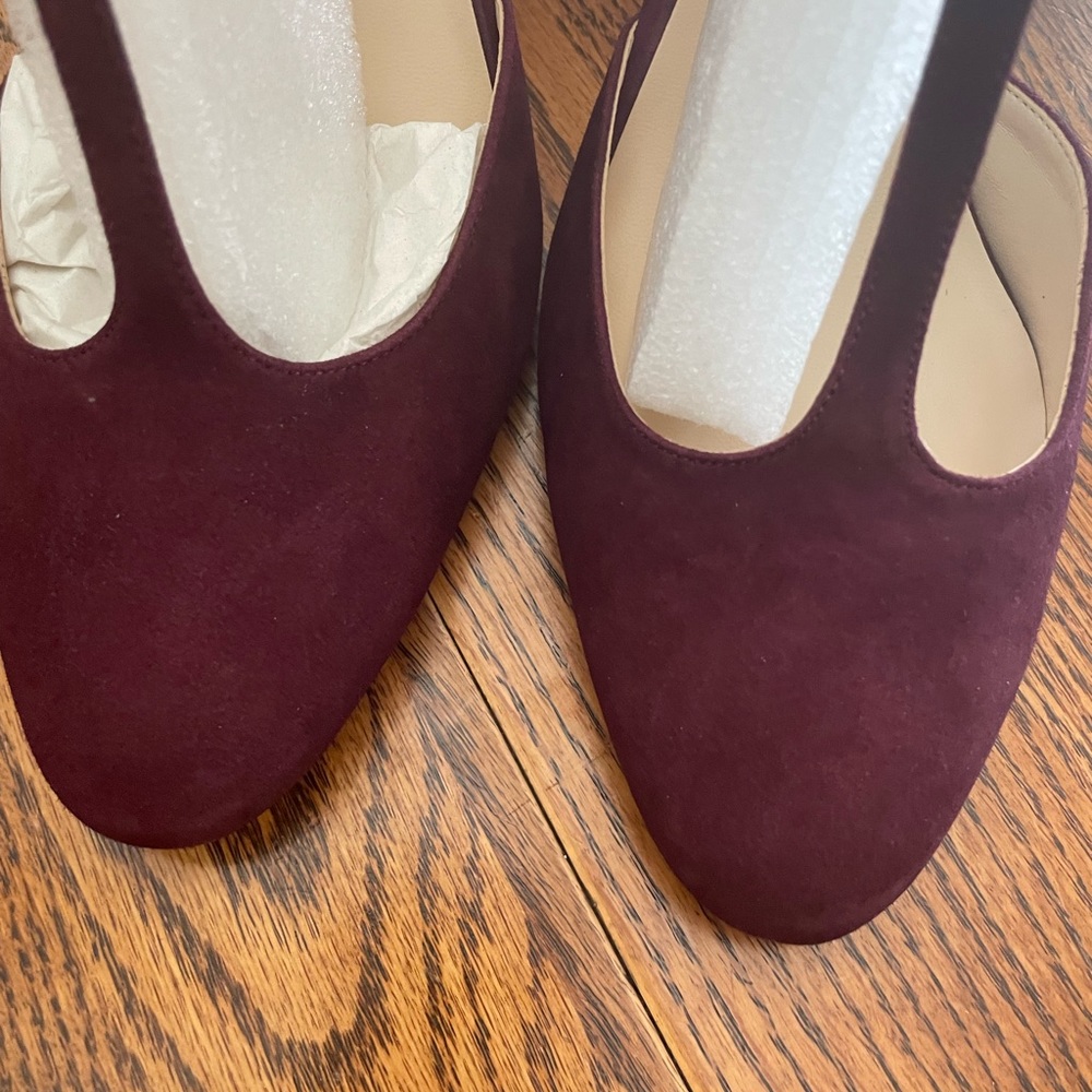 Nine West Burgendy suede heels - Picture 4 of 9